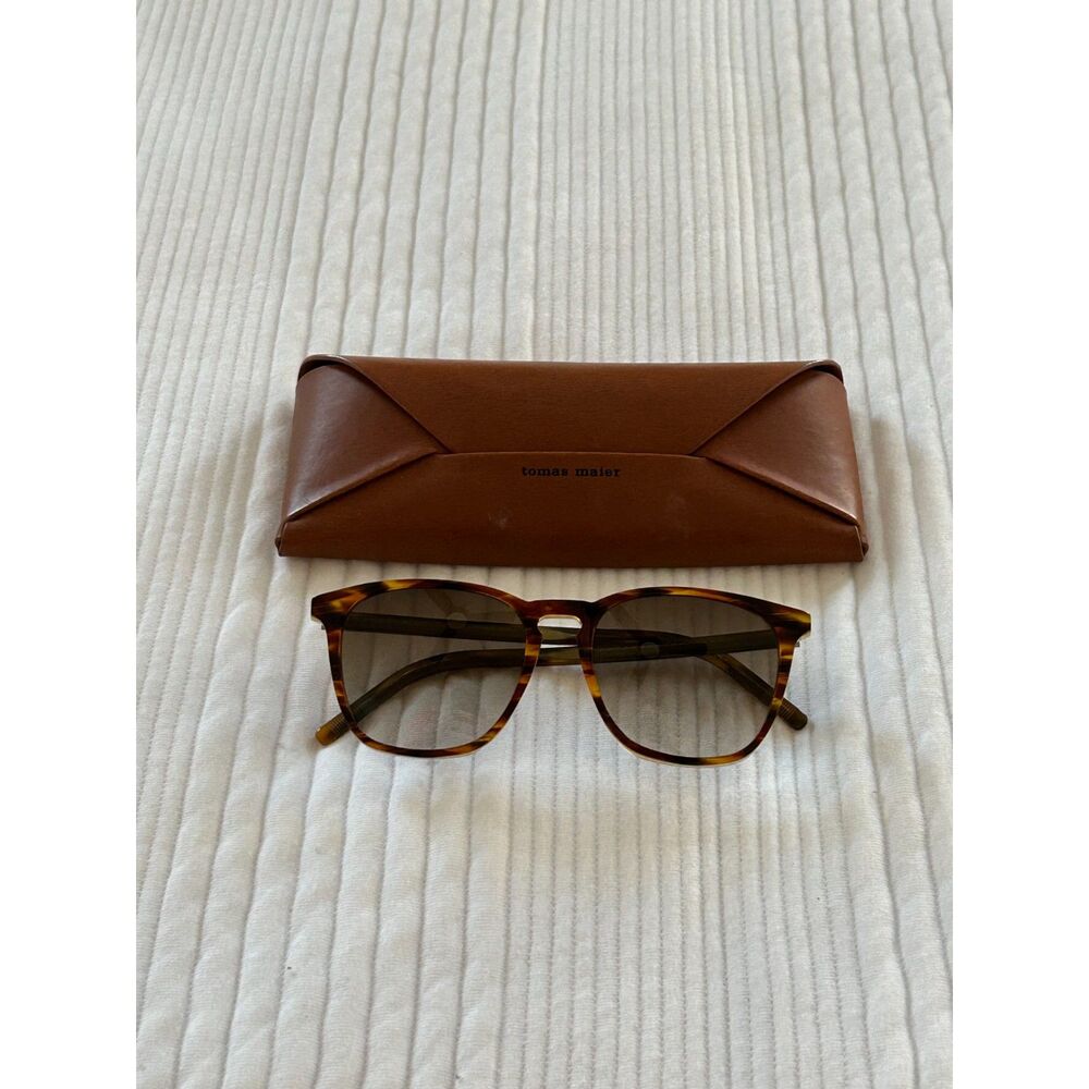 Unisex Tomas Maier Sunglasses - Brown Tortoise Shell - Grey Gradient Lenses